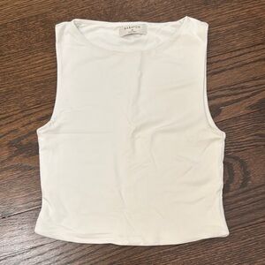 Babaton Cream Fitted Crop Tank Top